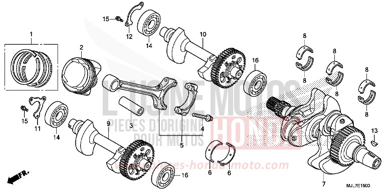 KURBELWELLE/KOLBEN von Integra 750 CANDY ARCADIAN RED (R305) von 2014